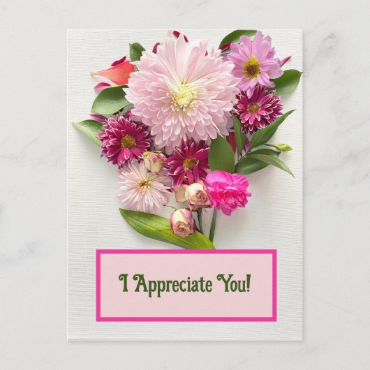 Ik waardeer je! briefkaart (Voorkant)
