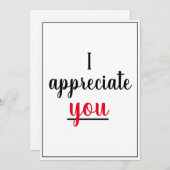 Ik waardeer je waardering gebaar bedankkaart (Voorkant / Achterkant)