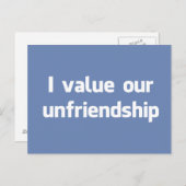 Ik waardeer onze onvriendelijkheid briefkaart (Voorkant / Achterkant)