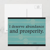 Ik waardeer welvaart en overvloed aan beweringen briefkaart (Voorkant / Achterkant)