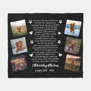 Ik wacht bij de deur Photo Dog Memorial Fleece Deken