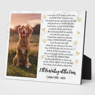 Ik wacht bij de deur Photo Dog Memorial Fotoplaat