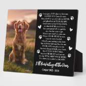 Ik wacht bij de deur Photo Dog Memorial Fotoplaat (Zijkant)