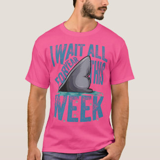 Ik wacht het hele jaar op deze week Grappige haai T-shirt