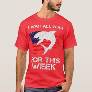 Ik wacht het hele jaar op deze week grappige haaie t-shirt