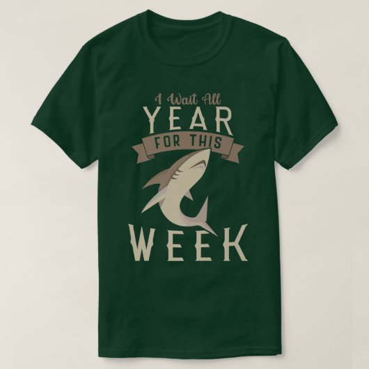 Ik wacht het hele jaar op deze week grappige Shark T-shirt (Design voorkant)