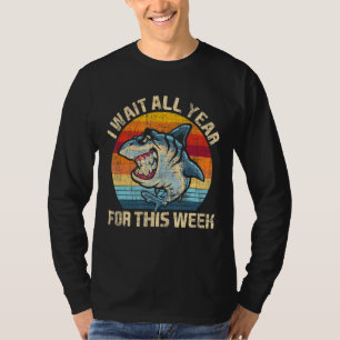 Ik wacht het hele jaar op deze week Shark Marine B T-shirt