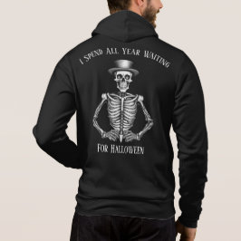 Ik wacht het hele jaar op Halloween Skelet Hoodie