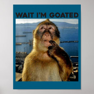 Ik wacht op Goated Denkende Aap Meme Poster