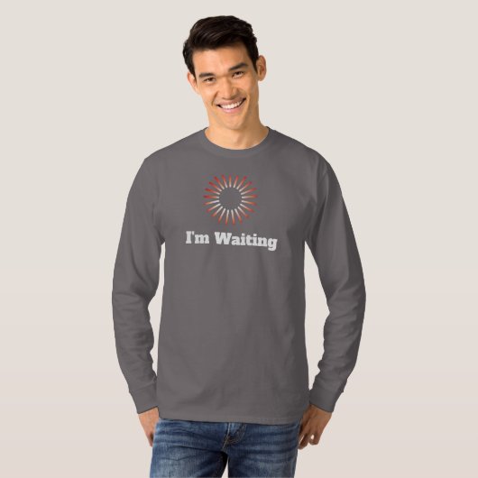 Ik wacht op lange mouwen. t-shirt (Voorkant volledig)