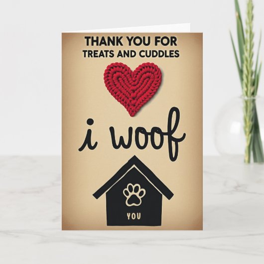 Ik Waf Jou Dank Je Hond Kaart (Voorkant)