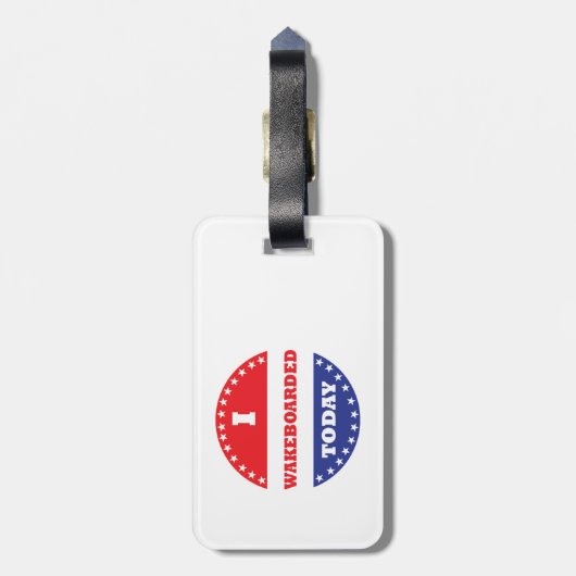 Ik wakeboardbeek vandaag bagagelabel (Achterkant verticaal)