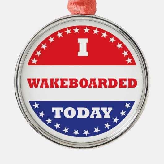 Ik wakeboardbeek vandaag metalen ornament (Voorkant)