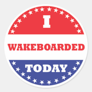 Ik wakeboardbeek vandaag ronde sticker