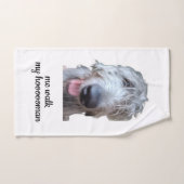 Ik wandel met mijn Hoooooman Ierse Wolfshond Handd Handdoek (Handdoek)