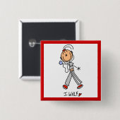 Ik Wandel Vierkante Button 5,1 Cm (Voorkant /achterkant)