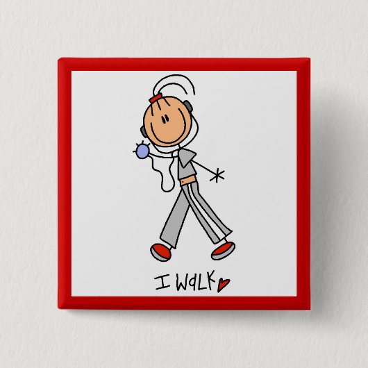 Ik Wandel Vierkante Button 5,1 Cm (Voorkant)