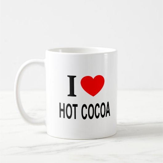 Ik ❤️ WARME CHOCOLA Ik HOU VAN WARME CHOCOLA Ik HA Koffiemok (Links)