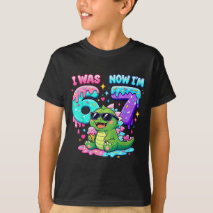 Ik was 6 ik ben 7 verjaardag 67 meme kaiju ijs dru t-shirt