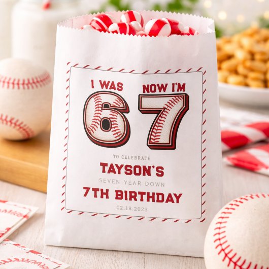Ik was 6, nu ben ik 7 – Baseball 7de verjaardag Bedankzakje