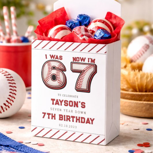 Ik was 6, nu ben ik 7 – Baseball 7e verjaardag Bedankdoosjes
