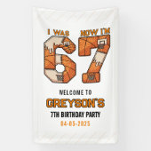 Ik Was 6 Nu Ben Ik 7 Basketbal – 7e Verjaardagsfee Spandoek (Verticaal)
