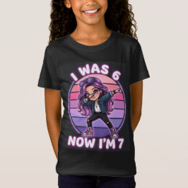 Ik was 6 Nu ben ik 7 Coole meid Dabbing 7de verjaa T-shirt