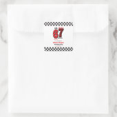 Ik was 6, nu ben ik 7 – Dubbel 7de verjaardagsfees Vierkante Sticker (Tas)