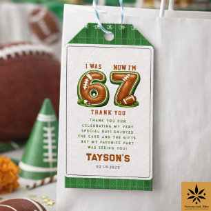 Ik was 6, nu ben ik 7 – Football America 7e verjaa Cadeaulabel