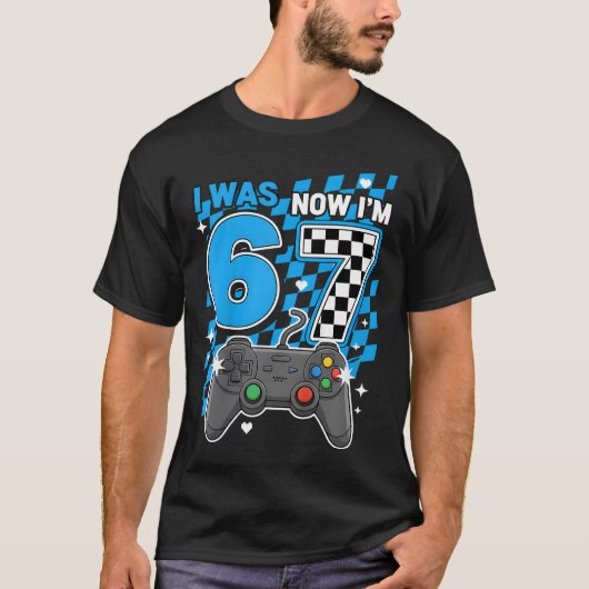 Ik Was 6 Nu Ben Ik 7 Game Controller 7e Verjaardag T-shirt (Voorkant)