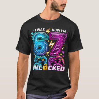Ik Was 6 Nu Ben Ik 7 Gamer Jongen 7e Verjaardag Jo T-shirt