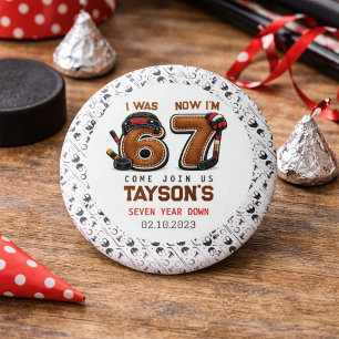 Ik was 6, nu ben ik 7 – Hockey 7de verjaardagsfees Ronde Button 3,2 Cm