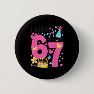 Ik was 6 nu ben ik 7 jaar oud verjaardag 7e kinder ronde button 5,7 cm