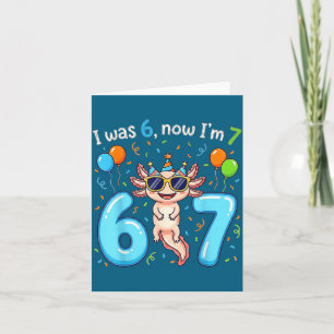 Ik was 6 nu ben ik 7 meisje jongen kinderen axolot kaart