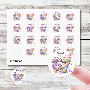 Ik Was 6 Nu Ben Ik 7 Meisjes 7e Verjaardag  Ronde Sticker
