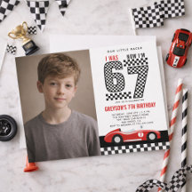 Ik Was 6 Nu Ben Ik 7 Race Auto Jongen 7de Verjaard