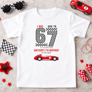 Ik Was 6 Nu Ben Ik 7 Race Auto Jongen Verjaardagsf T-shirt