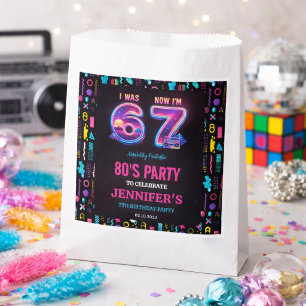 Ik was 6 Nu ben ik 7 Retro Neon 7e verjaardag voor Bedankzakje