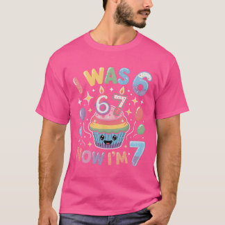 Ik was 6 Nu ben ik 7 Schattig Kleurrijk 67 Meme Ve T-shirt