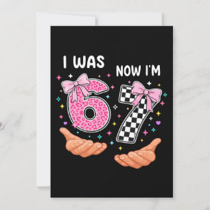 Ik was 6 nu ben ik 7 schattige verjaardagsnummers kaart