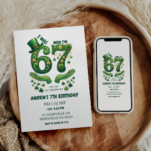Ik was 6 Nu ben ik 7 St. Patrick's Day Jongen Verj Kaart