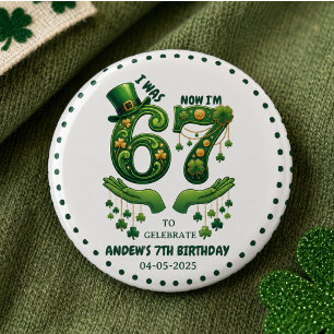 Ik Was 6 Nu Ben Ik 7 St. Patrick's Day Jongen Verj Ronde Button 3,2 Cm