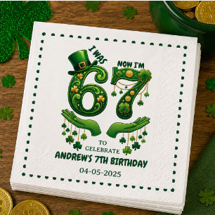 Ik Was 6 Nu Ben Ik 7 St. Patrick's Day Jongen Verj Servet
