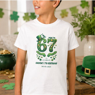 Ik Was 6 Nu Ben Ik 7 St. Patrick's Day Jongen Verj T-shirt