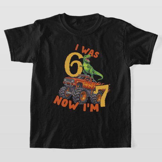 Ik Was 6 Nu Ben Ik 7 T-rex Monstertrucks T-shirt (Laagn)