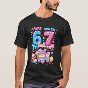 Ik was 6 Nu ben ik 7 Verjaardag 67 Meme Lama Alpac T-shirt
