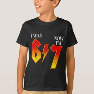 Ik was 6 nu ben ik 7 verjaardag grappig zes zeven t-shirt