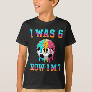 Ik was 6 Nu ben ik 7 Voetbal Jongens 7e Verjaardag T-shirt