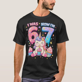 Ik Was 6 Nu Ben Ik 7 Zevende Verjaardag Meisje Een T-shirt