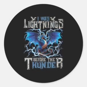 Ik was aan het bliksem voor de Thunder Fantasy Dra Ronde Sticker